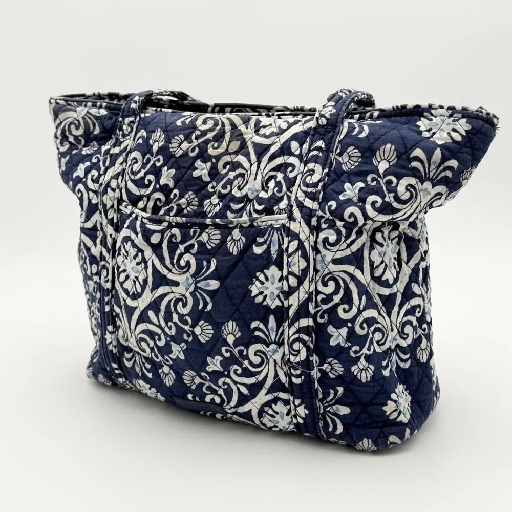 Vera Bradley Twirly Birds Navy Blue Shoulder Tote Bag